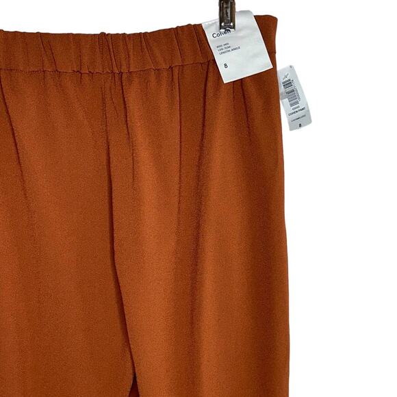 Aritzia Babaton NWT Cohen Mid Rise Slim Ankle Brown Paperbag Career Pants Size 8 - Picture 9 of 12